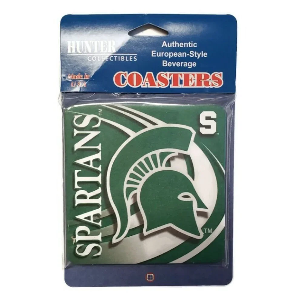 Michigan State Spartans Lot of 2 Packs Beverage Coasters Parties Tailgates Dorms